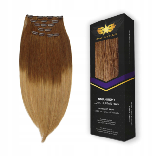 Prírodné stredne hnedé pramene sponky Star My Hair 55 cm
